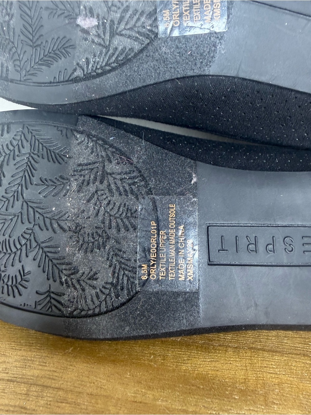 Esprit Black faux Suede Ballet Flats with Bow - Picture 5 of 5